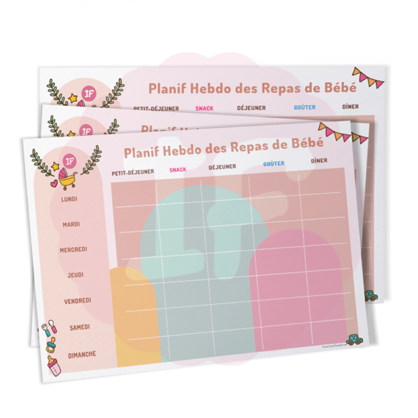 Planificateur des repas de bébé : un tableau hebdomadaire personnalisable pour organiser les repas, noter les idées et rester organisé. Téléchargez-le gratuitement !